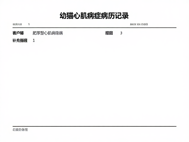 幼猫心肌病症病历记录与营养补充指南