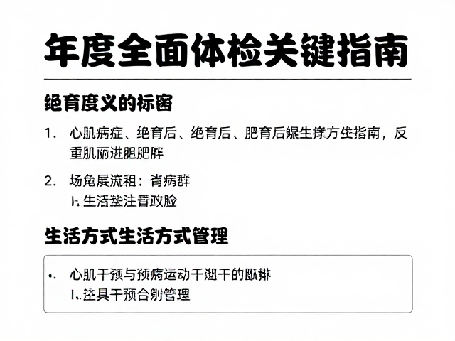心肌病症与绝育后肥胖预防，年度全面体检关键指南