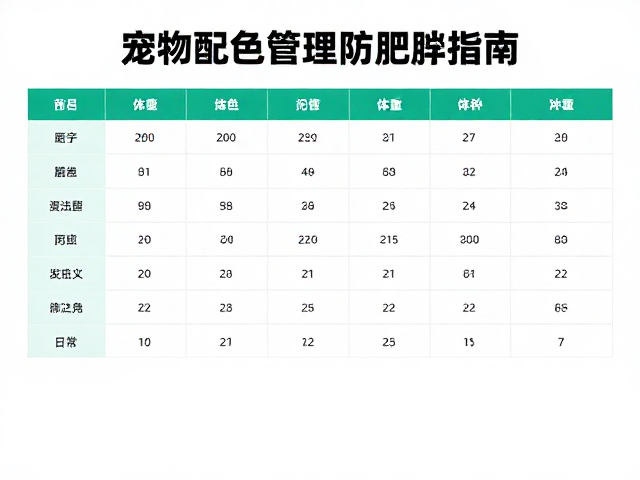 宠物繁育数据库,科学配色与体重管理防肥胖指南