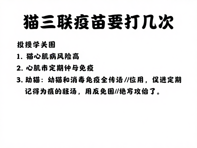 猫三联疫苗要打几次?心肌病风险高,幼猫定期消毒与免疫全攻略