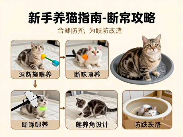 新手养猫指南,断奶喂养、逗猫棒使用与防跌落攻略