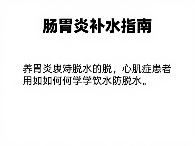肠胃炎补水指南,心肌病症患者如何科学饮水防脱水
