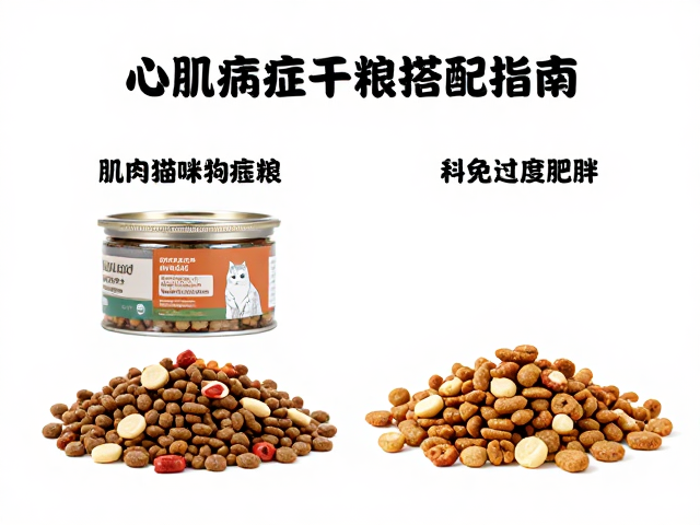 心肌病症猫狗湿粮干粮搭配指南，科学饮食避免过度肥胖
