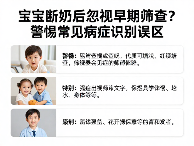 宝宝断奶后忽视早期筛查？警惕常见病症识别误区