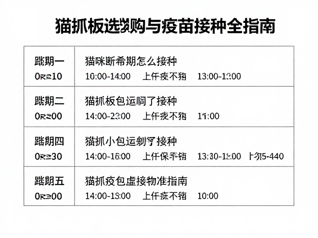 猫咪断奶期怎么喂?猫抓板选购与疫苗接种全指南