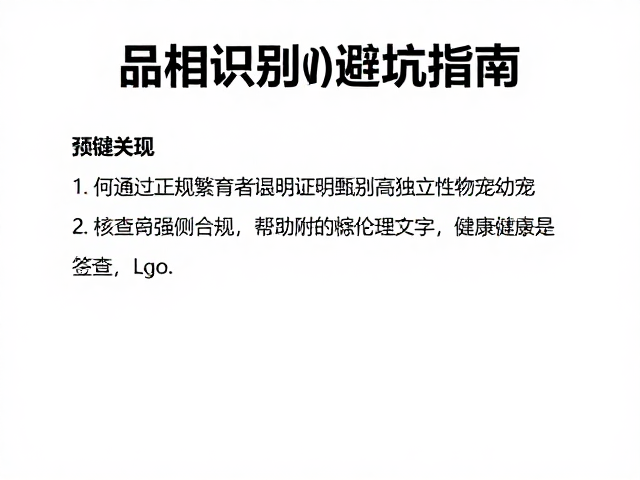 品相识别避坑指南,如何通过正规繁育者证明甄别高独立性幼宠