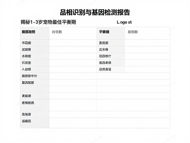 品相识别与基因检测报告,揭秘1-3岁宠物最佳平衡期