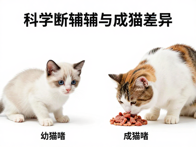 幼猫断奶辅食与成猫差异,科学配色繁育下的喂养指南
