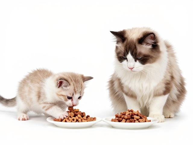 幼猫断奶辅食与成猫差异,科学配色繁育下的喂养指南