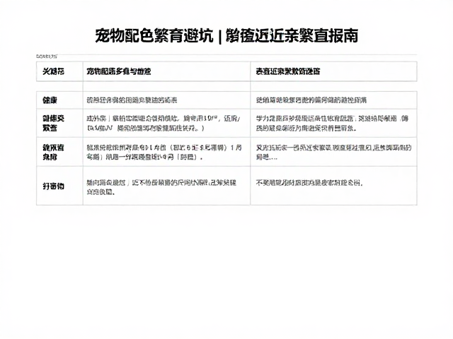 宠物配色繁育避坑,健康筛查报告与避免近亲繁殖指南