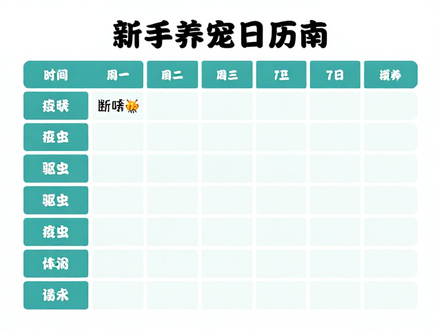 新手养宠指南，断奶喂养、疫苗驱虫日历与健康指标记录