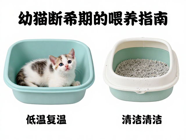 幼猫断奶期喂养指南,低温复温与猫砂盆清洁全攻略