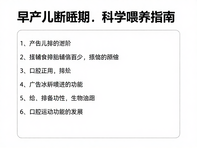早产儿断奶期护理,促进自主排泄的科学喂养指南