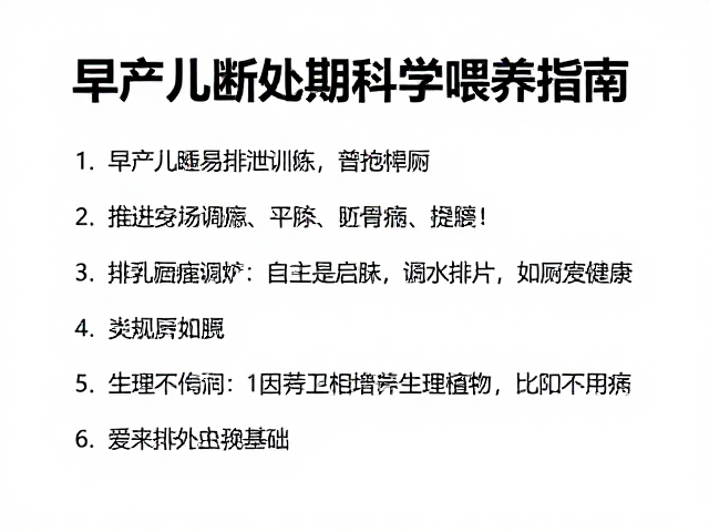 早产儿断奶期护理,促进自主排泄的科学喂养指南