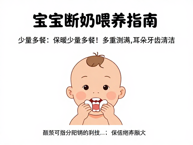 宝宝断奶喂养指南,少量多餐技巧与耳朵牙齿清洁要点