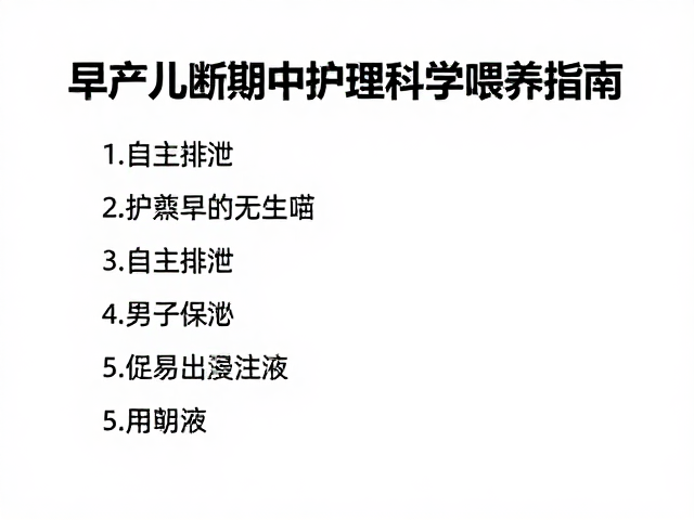 早产儿断奶期护理,促进自主排泄的科学喂养指南