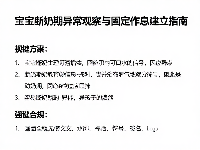 宝宝断奶期异常观察与固定作息建立指南