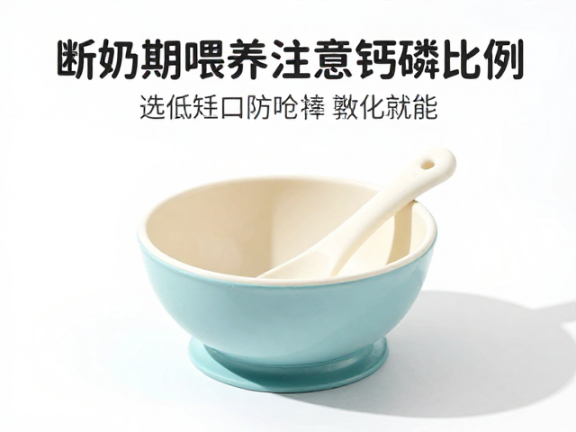 断奶期喂养注意钙磷比例,选低矮入口碗防呛奶助消化
