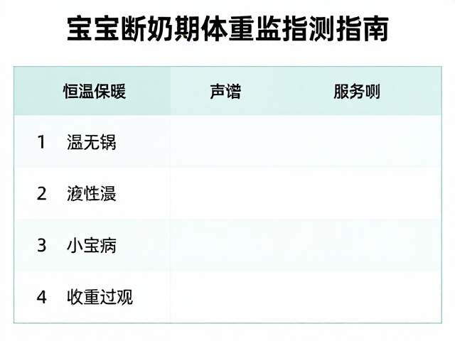 宝宝断奶期体重监测指南,恒温保暖助宝宝平稳过渡不生病