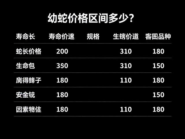 幼蛇价格区间多少?寿命长且生长速度快的品种推荐