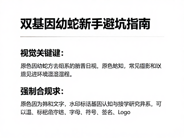 双基因幼蛇饲养环境,原色品系新手避坑指南与温控湿度详解