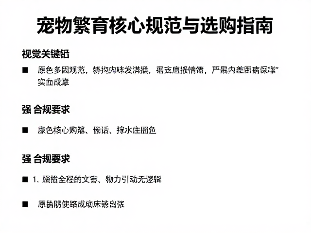 原色多基因品系标准,宠物繁育核心规范与选购指南