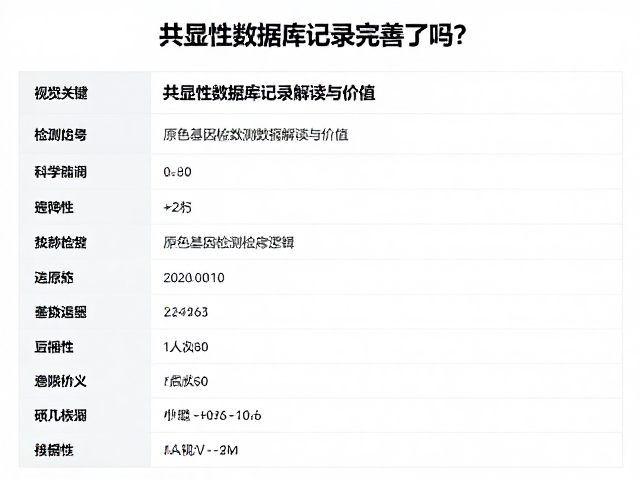 共显性数据库记录完善了吗？原色基因检测数据解读与价值