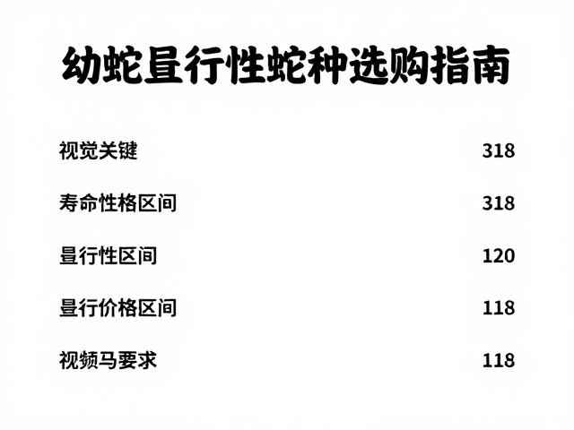 幼蛇价格区间与寿命,昼行性蛇种选购指南