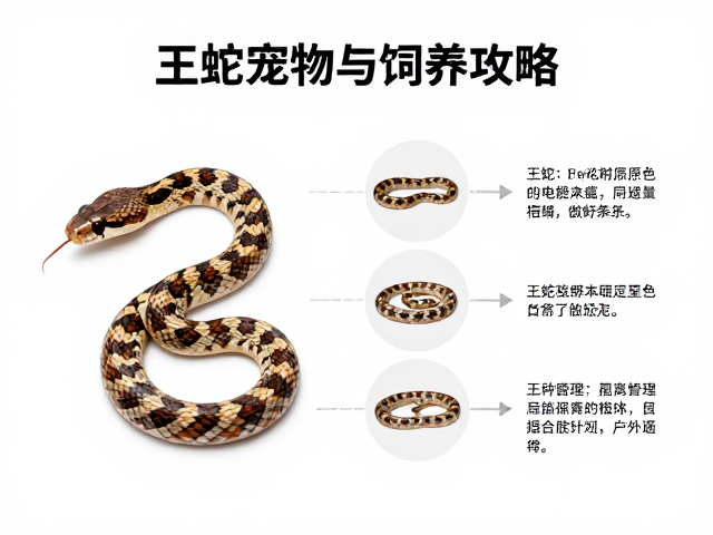 王蛇pied花斑原色，特征图解与饲养指南，热门宠物蛇选购攻略