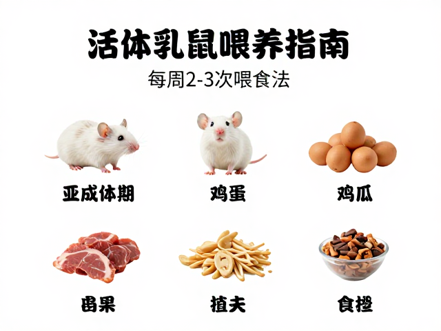 活体乳鼠喂养指南，亚成体期每周2-3次喂食法及食物种类推荐