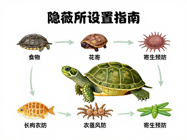 乌龟食物种类与寄生虫预防,隐蔽所设置指南