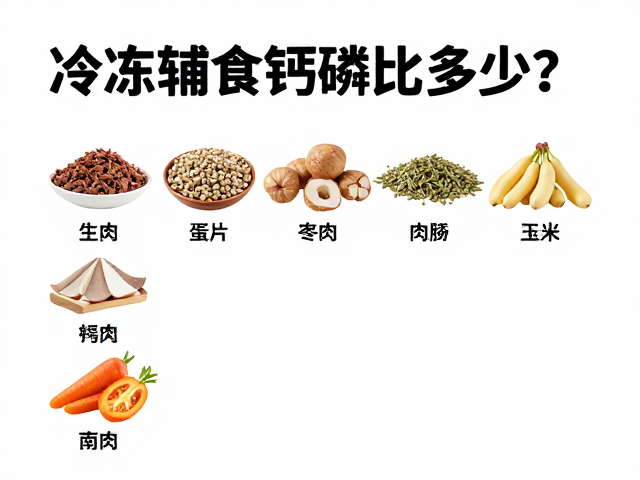 宠物辅食钙磷比多少?冷冻解冻食物种类与营养配比指南