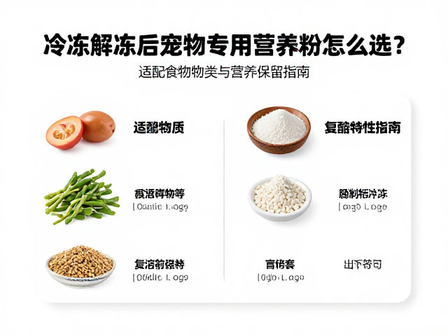 冷冻解冻后宠物专用营养粉怎么选?适配食物种类与营养保留指南