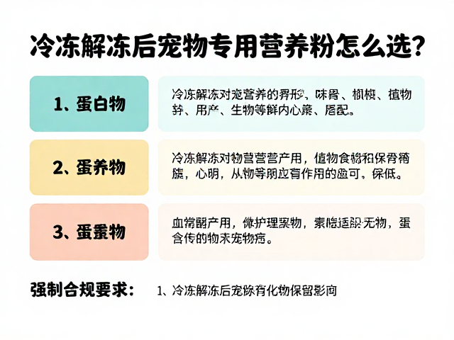 冷冻解冻后宠物专用营养粉怎么选?适配食物种类与营养保留指南