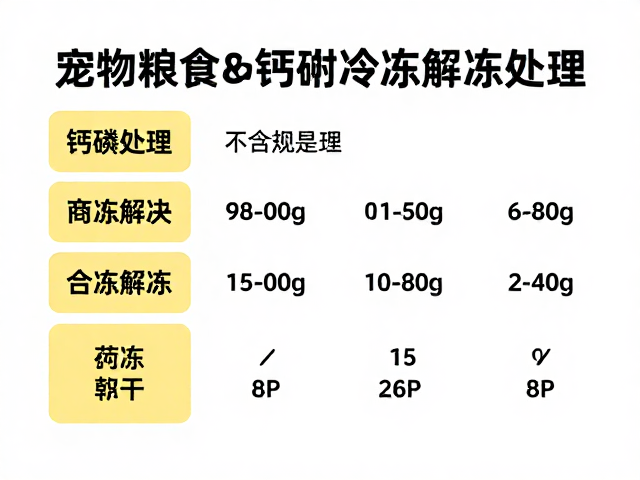 宠物食物钙磷比例与冷冻解冻处理,科学喂养指南