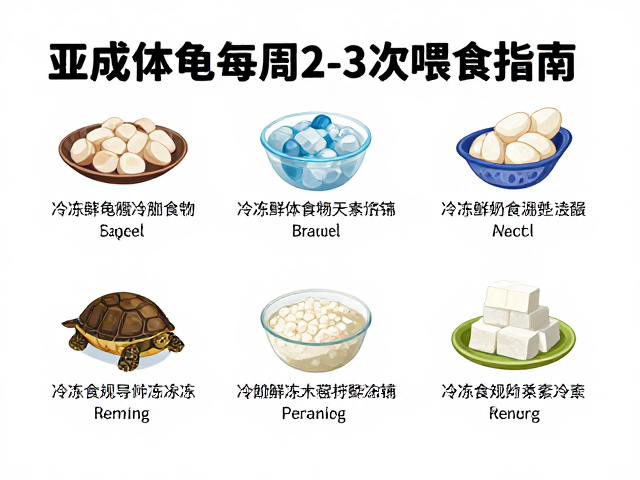 亚成体龟每周2-3次喂食指南,冷冻解冻食物种类选择与处理技巧