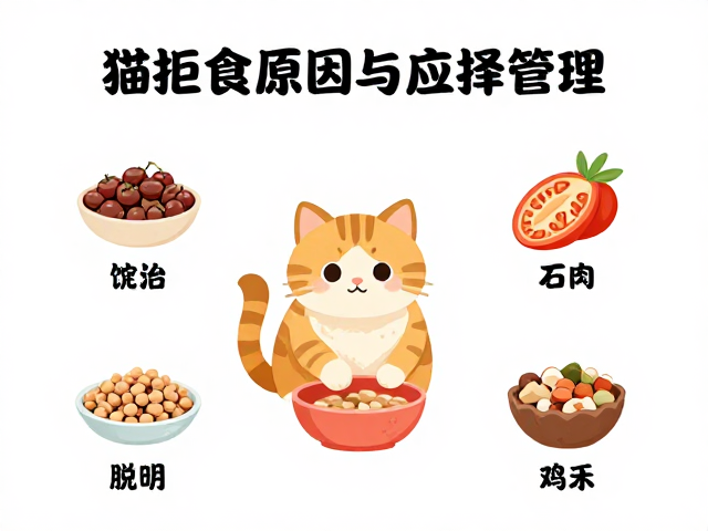 猫拒食原因与应激管理,食物种类选择指南