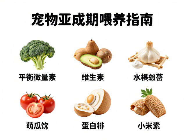 宠物亚成期喂养指南,平衡微量元素,每周2-3次关键食物种类推荐