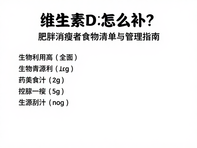 维生素D3怎么补?肥胖消瘦者食物清单与管理指南
