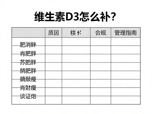 维生素D3怎么补?肥胖消瘦者食物清单与管理指南
