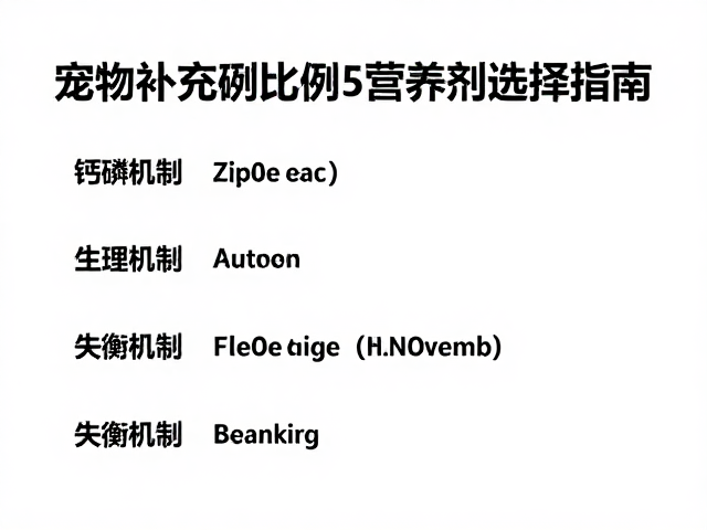 宠物食物钙磷比例与营养补充剂选择指南