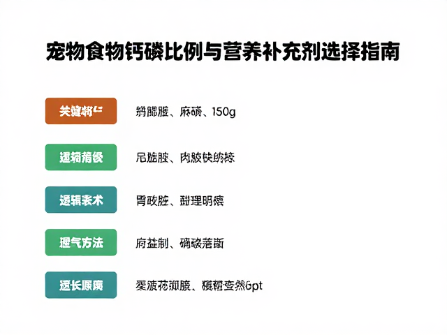 宠物食物钙磷比例与营养补充剂选择指南