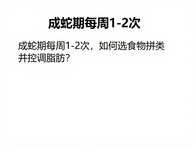 成蛇期每周1-2次,如何选食物种类并控脂肪?
