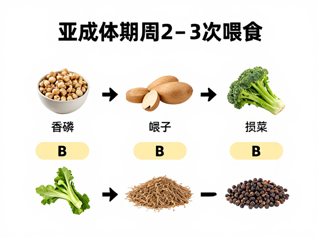 亚成体期每周2-3次喂食,钙磷比例关键食物种类推荐