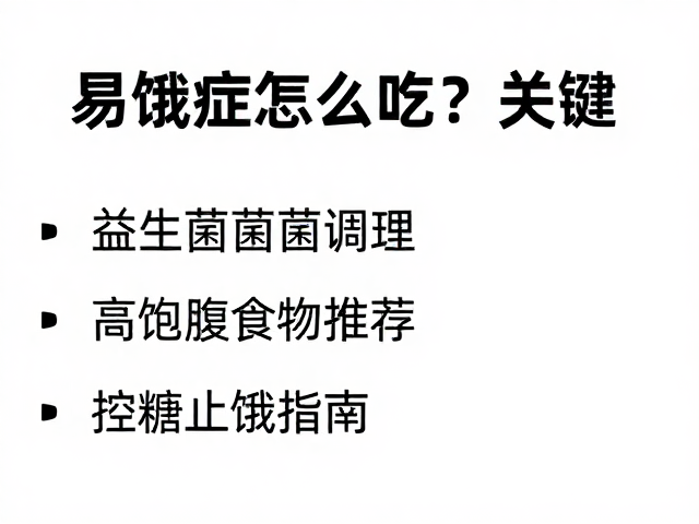 易饿症怎么吃?益生菌调理,高饱腹食物推荐,控糖止饿指南