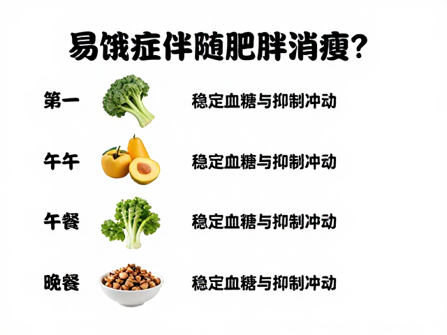 易饿症伴随肥胖消瘦?分阶段食物种类管理指南,平衡代谢助康复