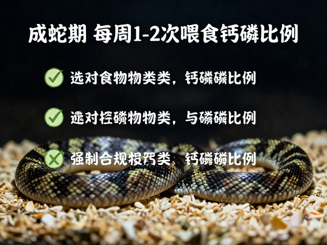 成蛇期每周1-2次喂食,选对食物种类与钙磷比例