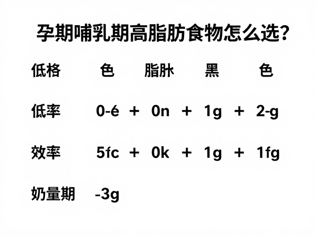 孕期哺乳期高脂肪食物怎么选?低脂饮食指南与频率建议