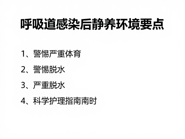 呼吸道感染后静养环境要点,警惕严重脱水,科学护理指南