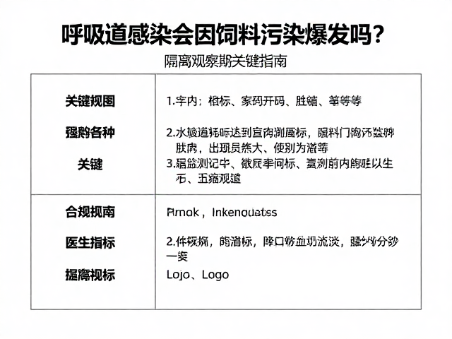 呼吸道感染会因饲料污染爆发吗?隔离观察期关键指南